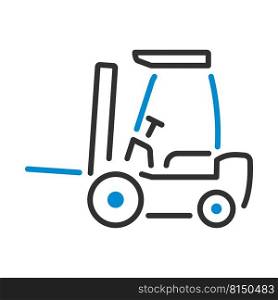 Warehouse Forklift Icon. Editable Bold Outline With Color Fill Design. Vector Illustration.