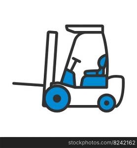 Warehouse Forklift Icon. Editable Bold Outline With Color Fill Design. Vector Illustration.