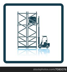Warehouse forklift icon. Shadow reflection design. Vector illustration.