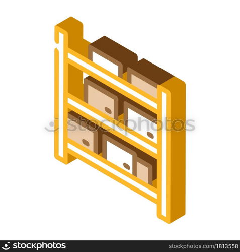 warehouse furniture isometric icon vector. warehouse furniture sign. isolated symbol illustration. warehouse furniture isometric icon vector illustration