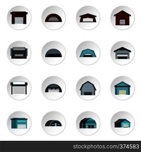 Warehouse icons set. Flat illustration of 16 warehouse vector icons for web. Warehouse icons set, flat style