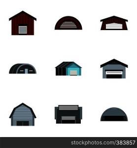 Warehouse icons set. Flat illustration of 9 warehouse vector icons for web. Warehouse icons set, flat style