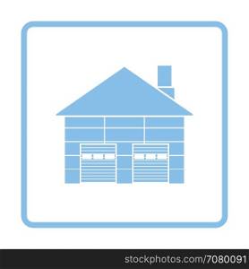 Warehouse logistic concept icon. Blue frame design. Vector illustration.
