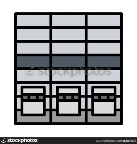 Warehouse Logistic Concept Icon. Editable Bold Outline With Color Fill Design. Vector Illustration.