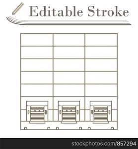 Warehouse Logistic Concept Icon. Editable Stroke Simple Design. Vector Illustration.