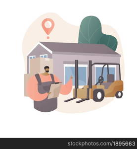 Warehouse logistics abstract concept vector illustration. Automation storage service, package receiving and order-picking, sorting and shipping, box delivery, freight goods abstract metaphor.. Warehouse logistics abstract concept vector illustration.