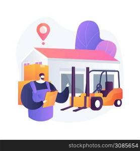 Warehouse logistics abstract concept vector illustration. Automation storage service, package receiving and order-picking, sorting and shipping, box delivery, freight goods abstract metaphor.. Warehouse logistics abstract concept vector illustration.
