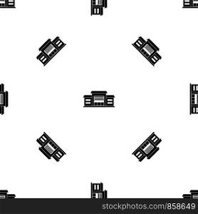 Warehouse pattern repeat seamless in black color for any design. Vector geometric illustration. Warehouse pattern seamless black