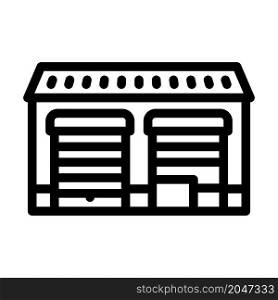 warehouse rent line icon vector. warehouse rent sign. isolated contour symbol black illustration. warehouse rent line icon vector illustration