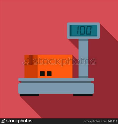Warehouse scales icon. Flat illustration of warehouse scales vector icon for web design. Warehouse scales icon, flat style