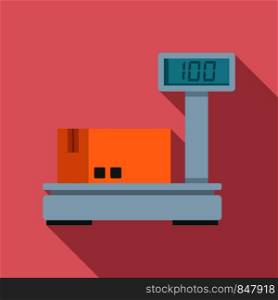 Warehouse scales icon. Flat illustration of warehouse scales vector icon for web design. Warehouse scales icon, flat style