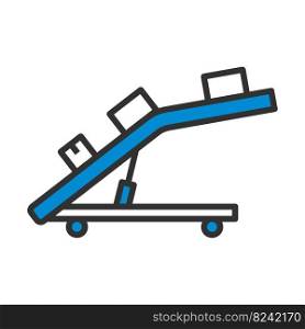 Warehouse Transportation System Icon. Editable Bold Outline With Color Fill Design. Vector Illustration.
