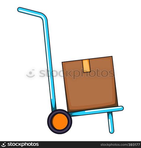 Warehouse trolley icon. Cartoon illustration of warehouse trolley vector icon for web design. Warehouse trolley icon, cartoon style