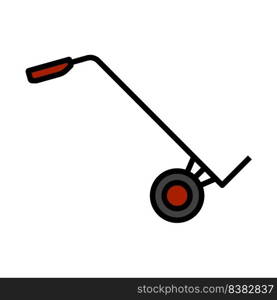 Warehouse Trolley Icon. Editable Bold Outline With Color Fill Design. Vector Illustration.