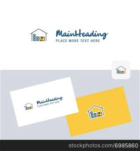 Warehouse vector logotype with business card template. Elegant corporate identity. - Vector