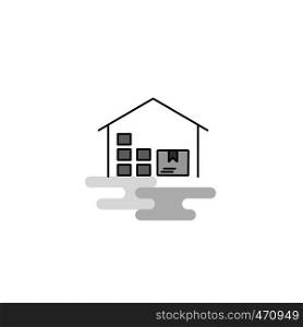 Warehouse Web Icon. Flat Line Filled Gray Icon Vector