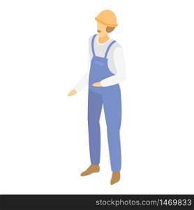 Warehouse worker icon. Isometric of warehouse worker vector icon for web design isolated on white background. Warehouse worker icon, isometric style