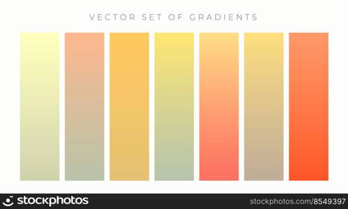 warm colors vibrant gradient set. warm colors vibrant gradient set vector illustration