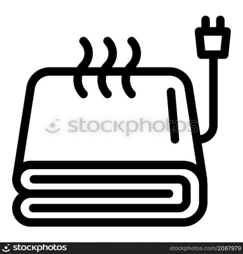 Warm electric blanket icon. Outline warm electric blanket vector icon for web design isolated on white background. Warm electric blanket icon, outline style