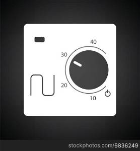Warm floor wall unit icon. Black background with white. Vector illustration.