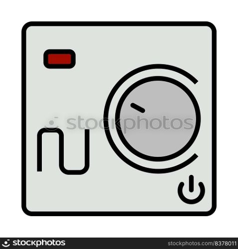 Warm Floor Wall Unit Icon. Editable Bold Outline With Color Fill Design. Vector Illustration.