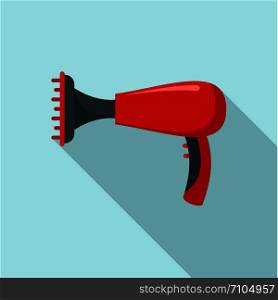 Warm hair dryer icon. Flat illustration of warm hair dryer vector icon for web design. Warm hair dryer icon, flat style