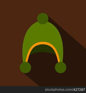 Warm hat icon. Flat illustration of warm hat vector icon for web. Warm hat icon, flat style