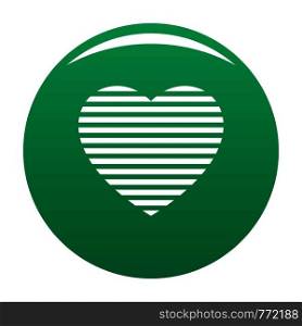 Warm heart icon. Simple illustration of warm heart vector icon for any design green. Warm heart icon vector green