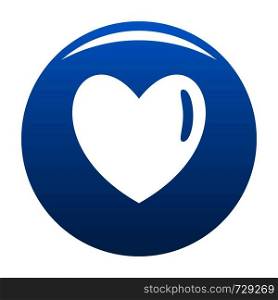 Warm human heart icon. Simple illustration of warm human heart vector icon for any design blue. Warm human heart icon vector blue