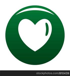 Warm human heart icon. Simple illustration of warm human heart vector icon for any design green. Warm human heart icon vector green
