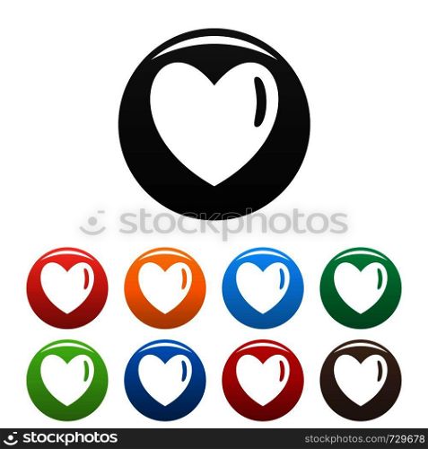 Warm human heart icon. Simple illustration of warm human heart vector icons set color isolated on white. Warm human heart icons set color vector