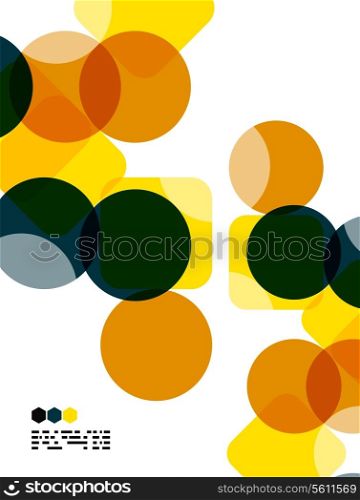 Warm modern color geometric shape abstract background with copy space