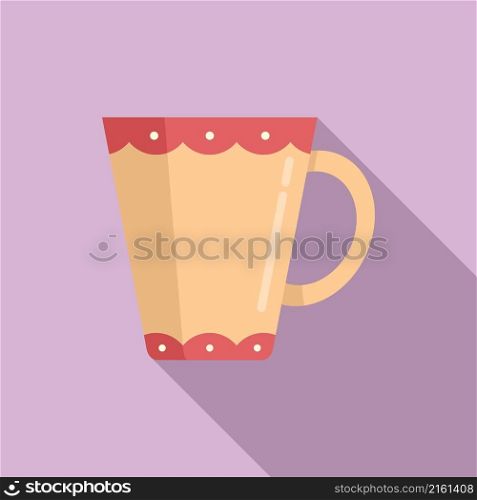 Warm mug icon flat vector. Hot ceramic. Mocha porcelain. Warm mug icon flat vector. Hot ceramic