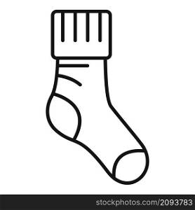 Warm sock icon outline vector. Winter wool sock. Fashion item. Warm sock icon outline vector. Winter wool sock