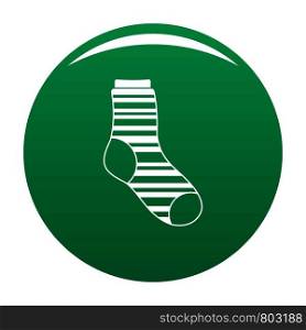 Warm sock icon. Simple illustration of warm sock vector icon for any design green. Warm sock icon vector green
