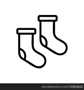 Warm socks icon vector. Thin line sign. Isolated contour symbol illustration. Warm socks icon vector. Isolated contour symbol illustration