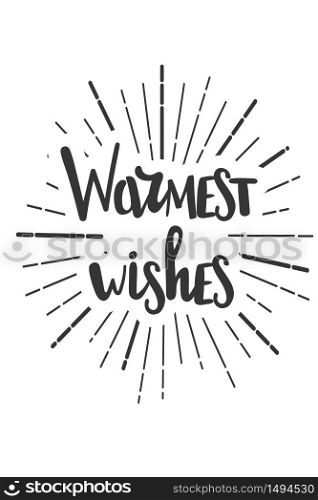 Warmest wishes waChristmas wishes lettering in doodle style. Vector festive illustration. Christmas wish text lettering. Greeting card, banner, poster. Vector isolated illustration.. Christmas wishes lettering in doodle style jolly vector