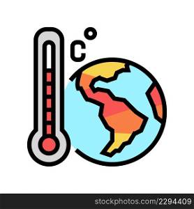 warming effect color icon vector. warming effect sign. isolated symbol illustration. warming effect color icon vector illustration