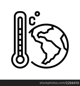 warming effect line icon vector. warming effect sign. isolated contour symbol black illustration. warming effect line icon vector illustration