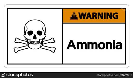 Warning Ammonia Symbol Sign On White Background