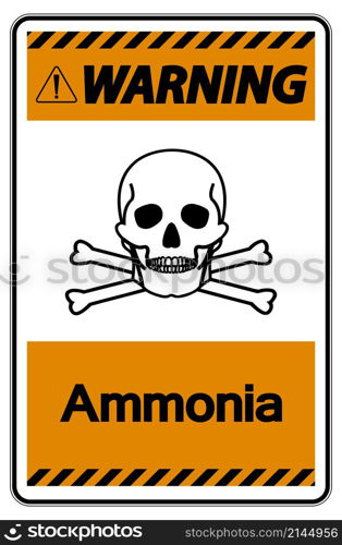 Warning Ammonia Symbol Sign On White Background