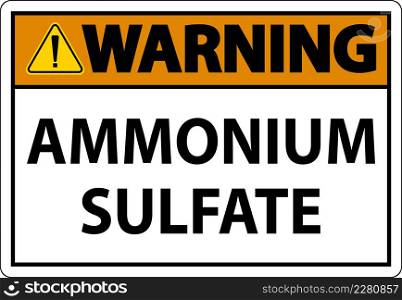 Warning Ammonium Sulfate Symbol Sign On White Background