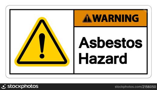 Warning Asbestos Hazard Symbol Sign On White Background