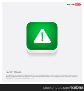 Warning, attention iconGreen Web Button - Free vector icon