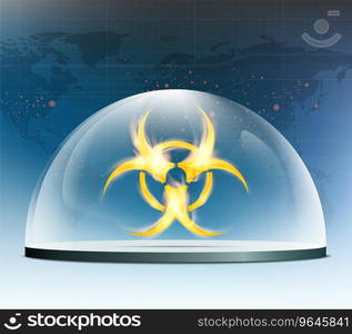 Warning biohazard burning symbol Royalty Free Vector Image