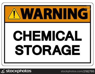Warning Chemical Storage Sign On White Background