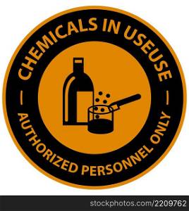 Warning Chemicals In Use Symbol Sign On White Background
