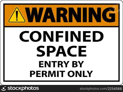 Warning Confined Space Entry By Permit Only Sign