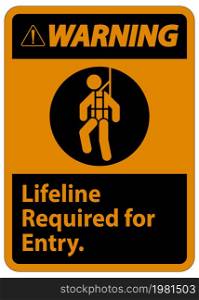 Warning Confined Space Sign Lifeline Required For Entry