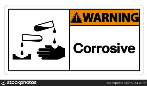 Warning Corrosive Symbol Sign Isolate On White Background,Vector Illustration